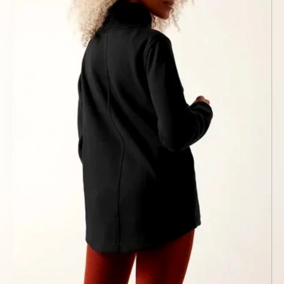 ATHLETA Cozy Karma Twist Neck Sweatshirt Black Lined Pullover Size Medium - Picture 3 of 12